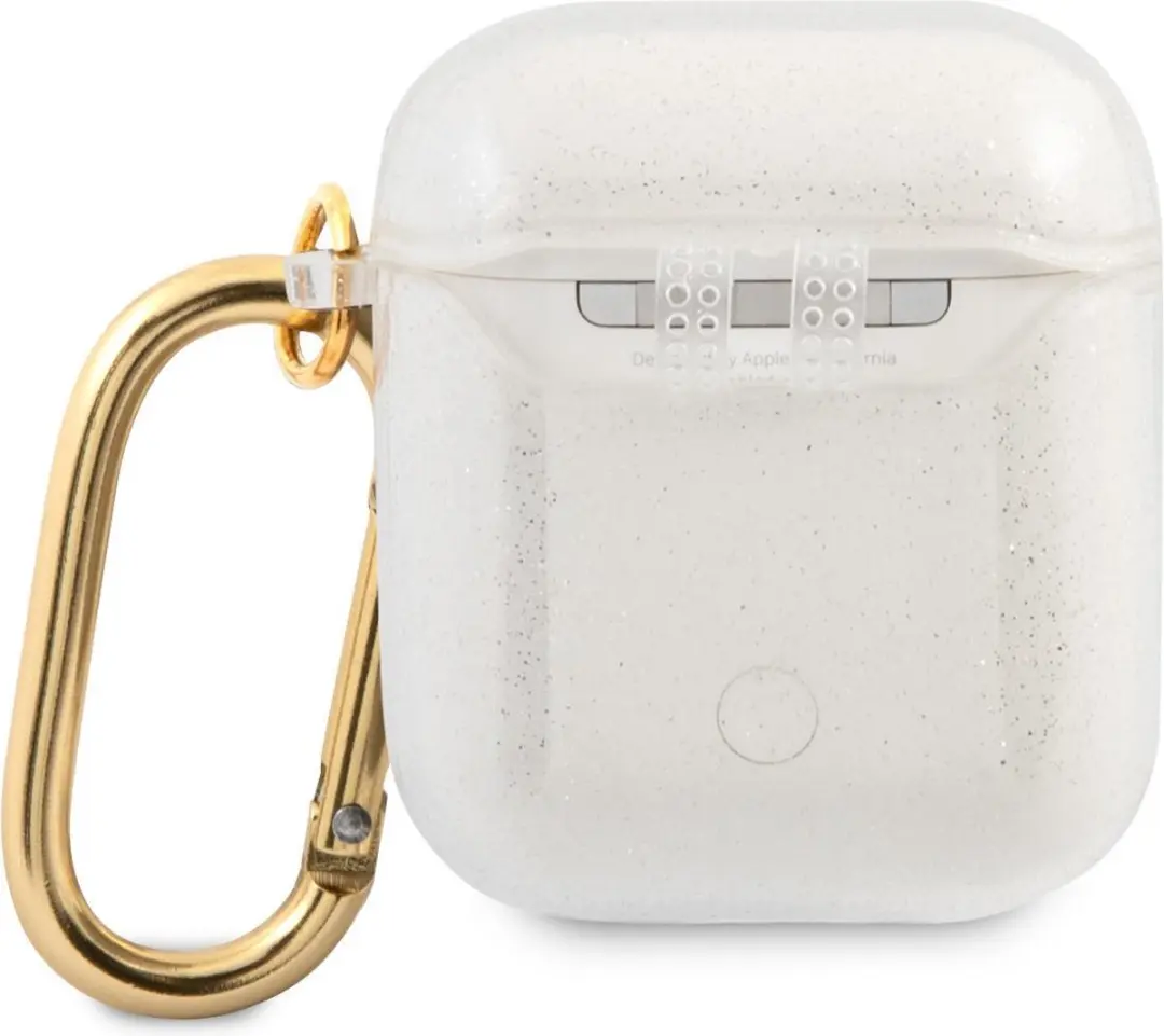 Guess TPU Glitter Case AirPods 1/2 - Transparant