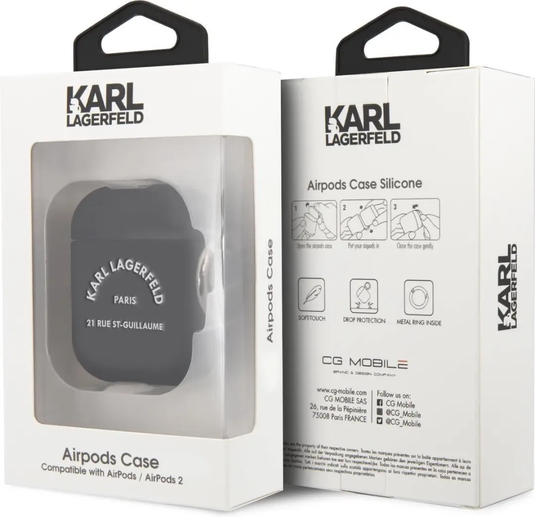 Karl Lagerfeld AirPods 2 Hoesje - Zwart - KLACA2SILRSGBK