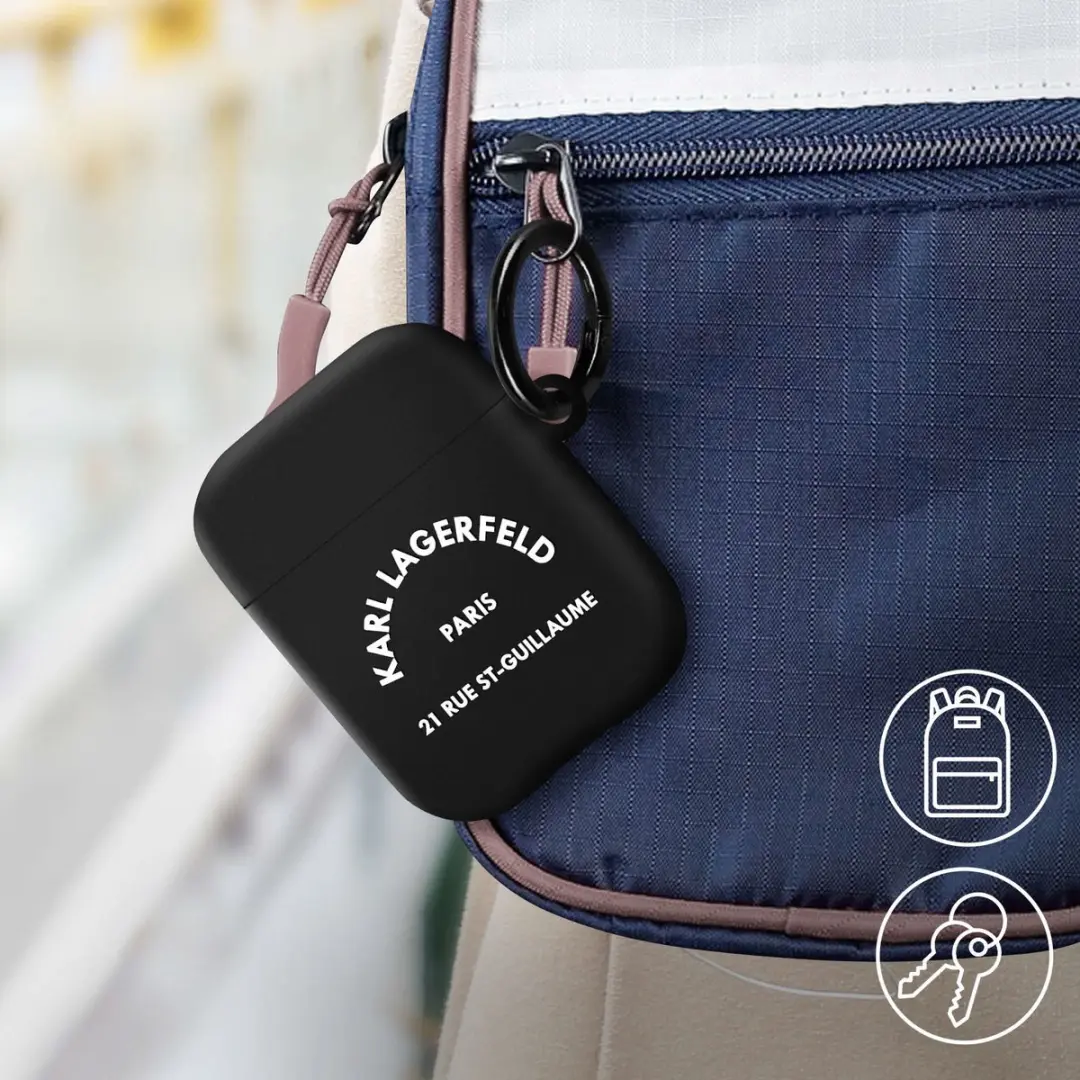 Karl Lagerfeld AirPods 2 Hoesje - Zwart - KLACA2SILRSGBK