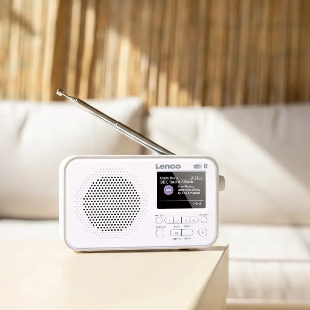 Lenco PDR-036WH DAB/FM Radio - Bluetooth - Wit