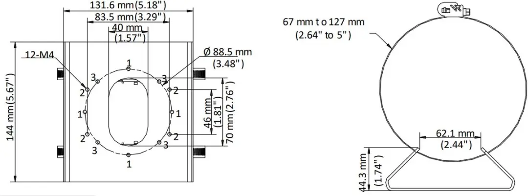 Hikvision DS-1275ZJ-S-SUS Wandbeugel - Wit