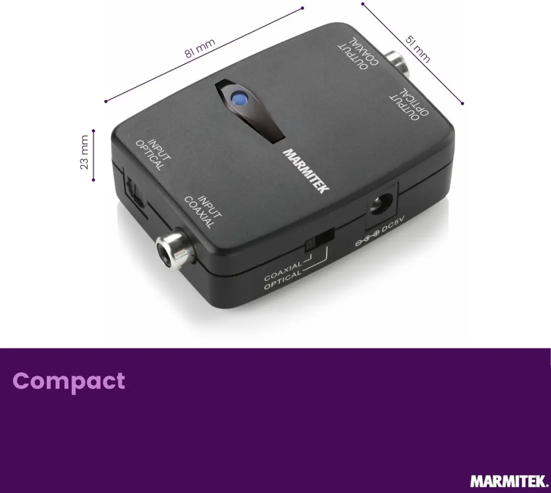 Marmitek Connect TC22 Audio Converter - Toslink/Coax - 5W