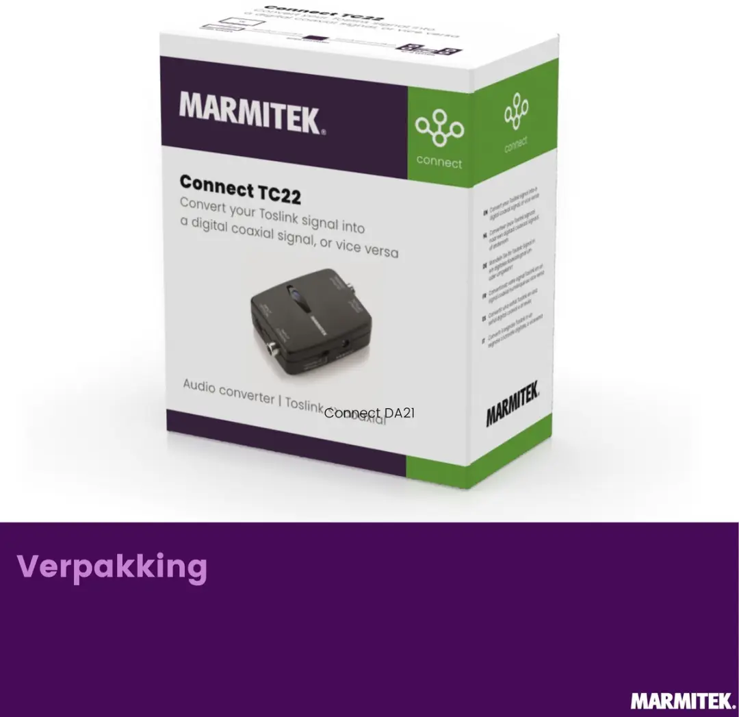 Marmitek Connect TC22 Audio Converter - Toslink/Coax - 5W - afbeelding 6 van 6