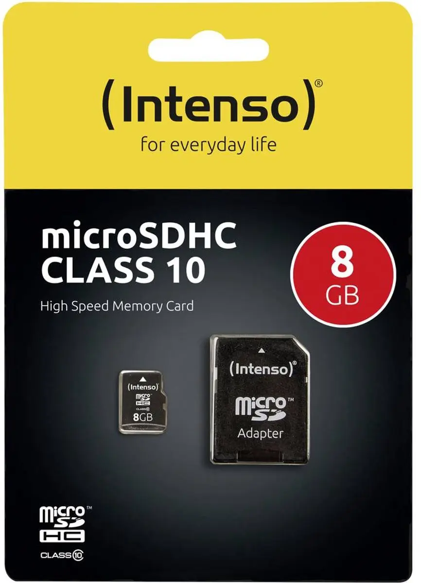 Intenso 8GB Micro SDHC Class 10 Geheugenkaart
