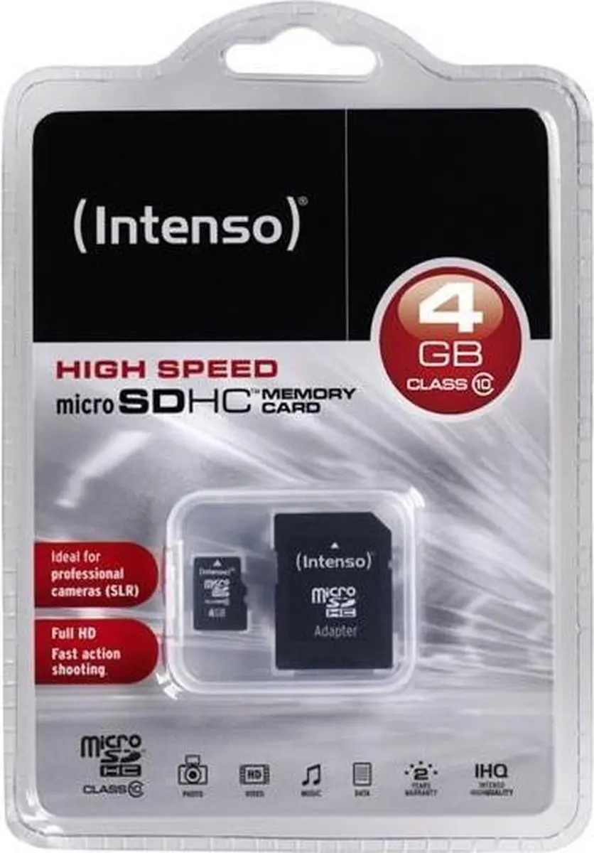 Intenso 8GB Micro SDHC Class 10 Geheugenkaart