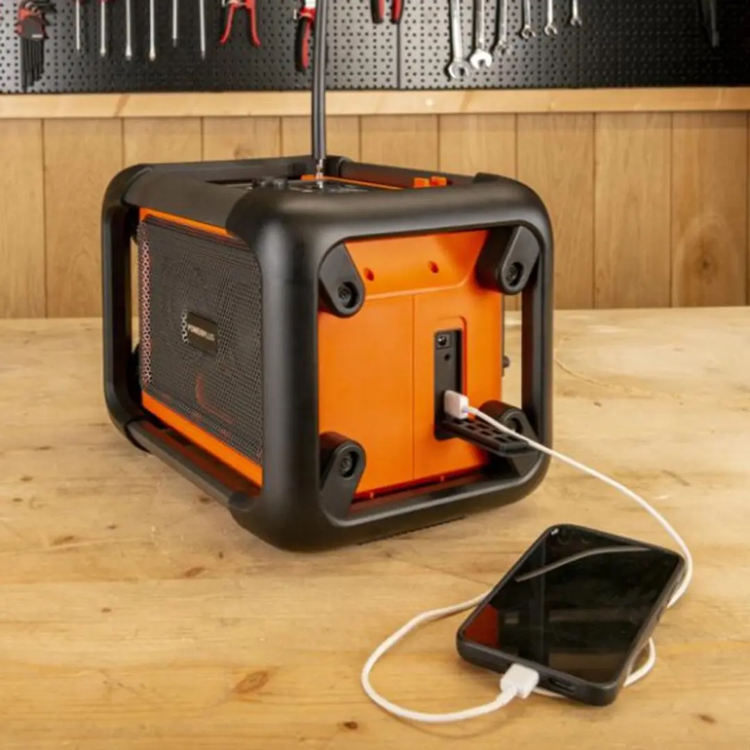 Powerplus Dual Power POWDP8061 Draagbare Werfradio - 40W - Oranje - afbeelding 2 van 6