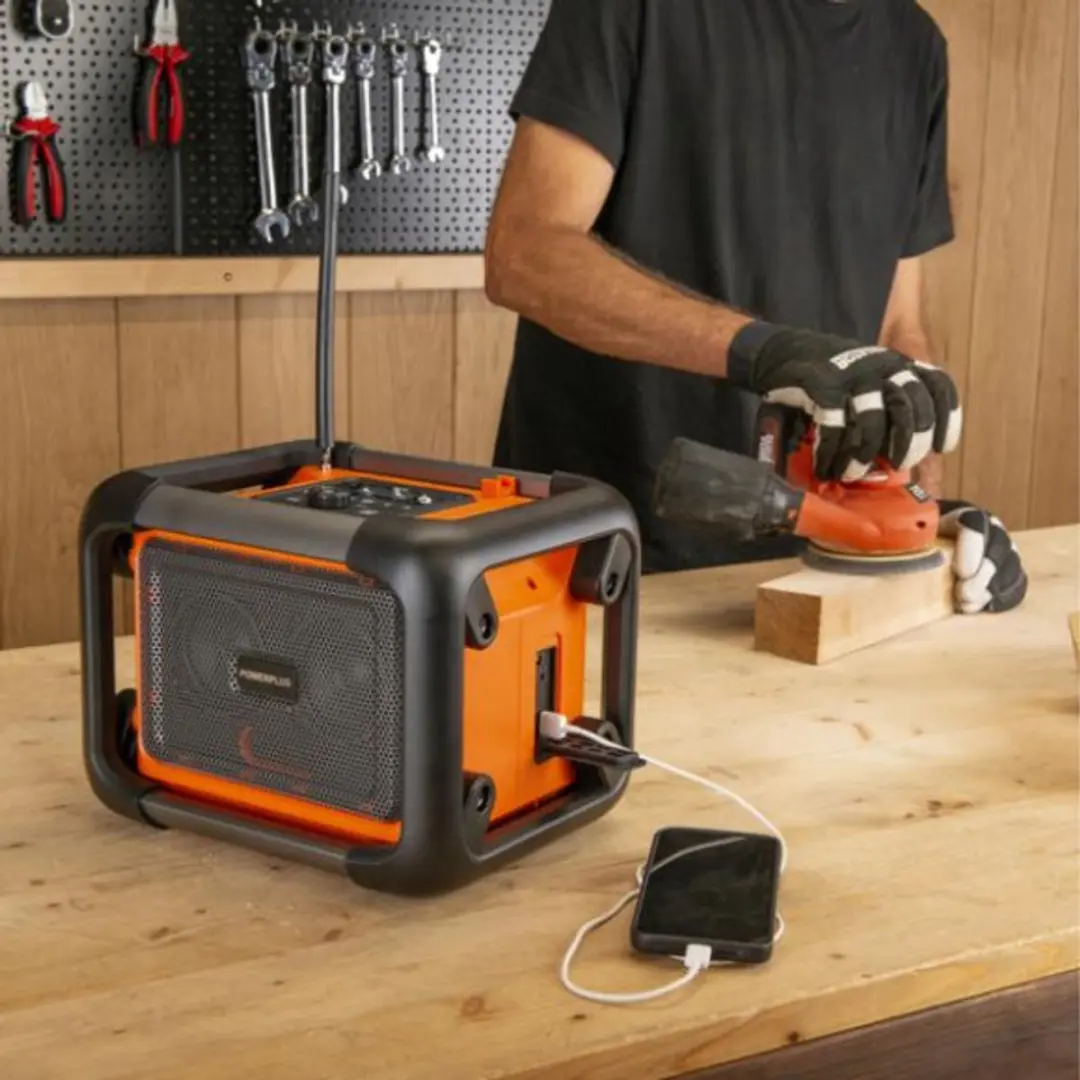 Powerplus Dual Power POWDP8061 Draagbare Werfradio - 40W - Oranje - afbeelding 5 van 6
