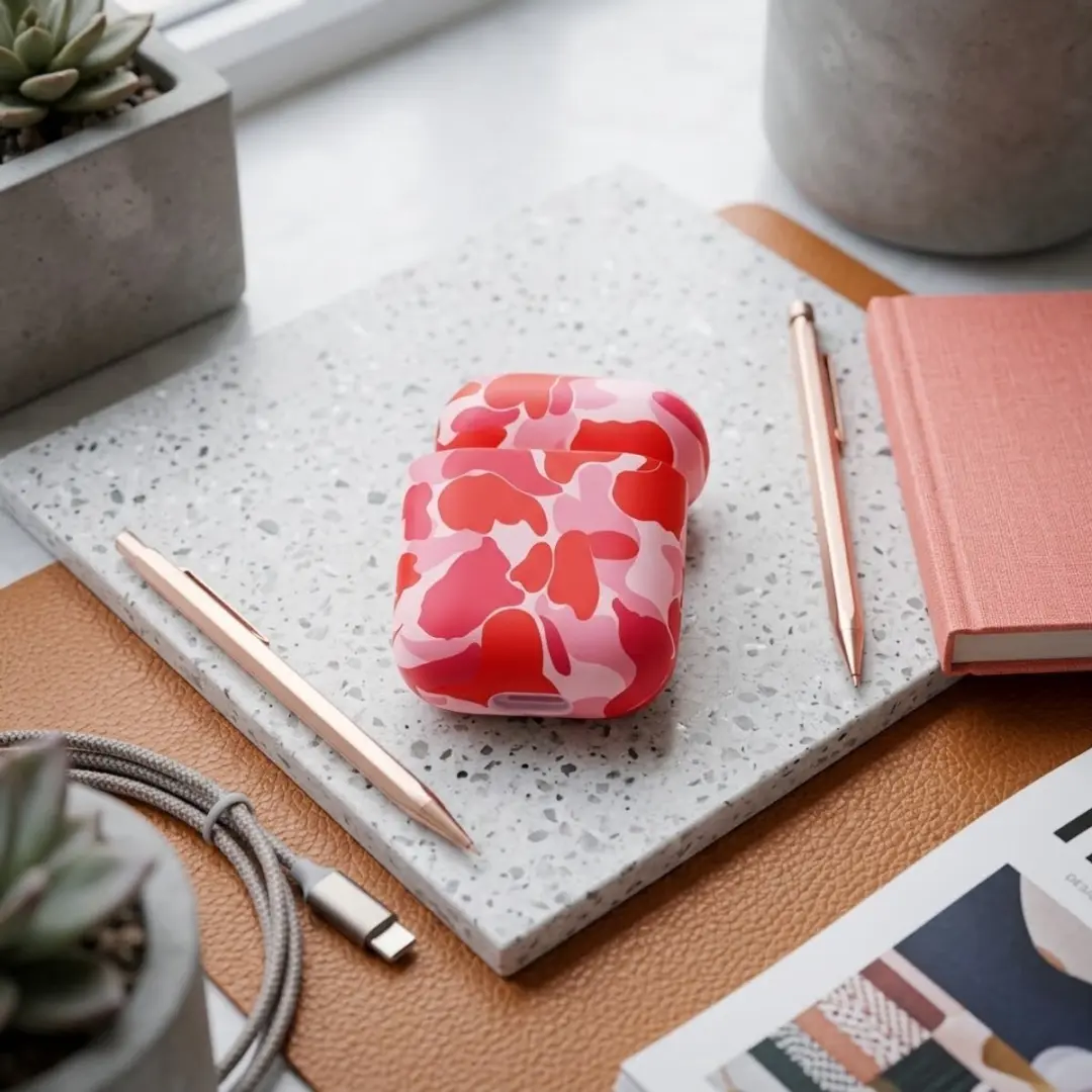 NUVEX Hoesje AirPods 4 Camouflage - Rode Roos