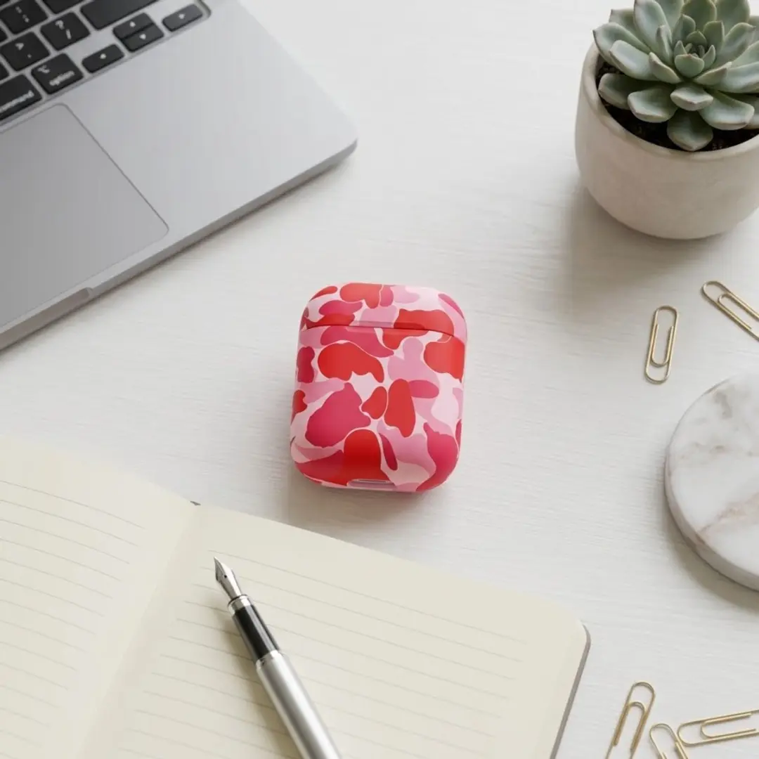 NUVEX Hoesje AirPods 4 Camouflage - Rode Roos