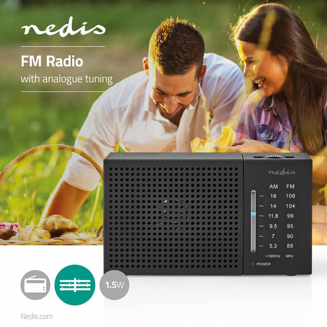 Nedis RDFM1200BK Draagbare Noodradio - Zwart - afbeelding 6 van 6
