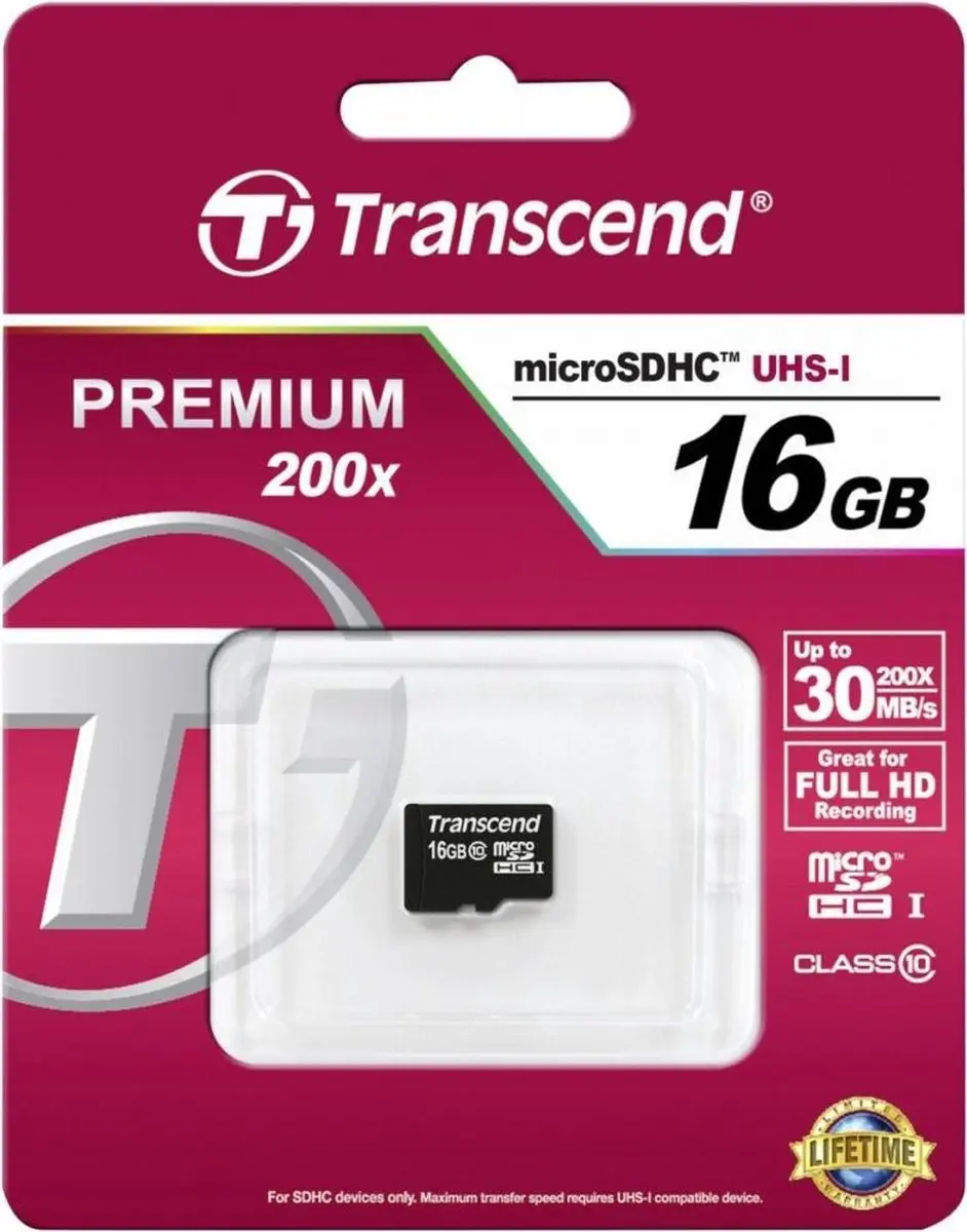 Transcend 16GB microSDHC TS16GUSDC10