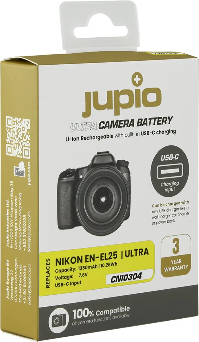 Jupio EN-EL25 Ultra C CNI0304 Accu 1350mAh - Nikon