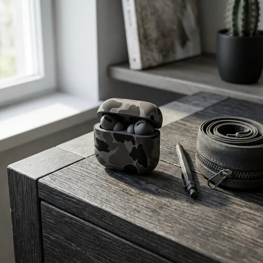 NUVEX Hoesje AirPods Pro 3 Grijs - Camouflage