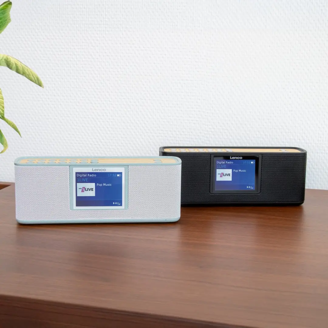 Lenco PDR-046GY Eco DAB Radio - Bluetooth 6W - Bamboe/Wit