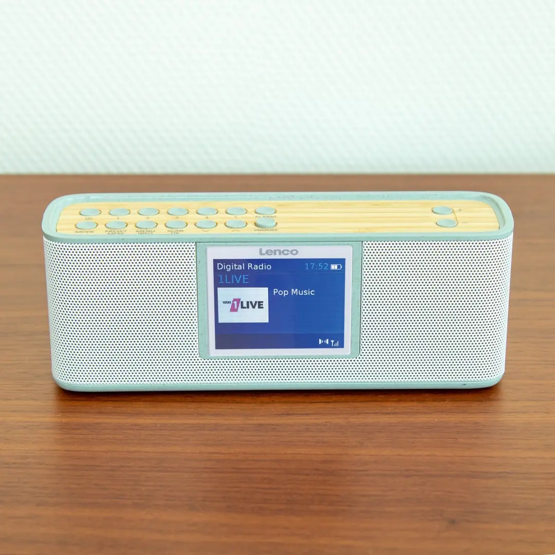 Lenco PDR-046GY Eco DAB Radio - Bluetooth 6W - Bamboe/Wit