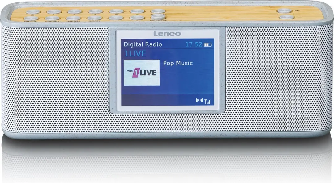 Lenco PDR-046GY Eco DAB Radio - Bluetooth 6W - Bamboe/Wit - afbeelding 6 van 6