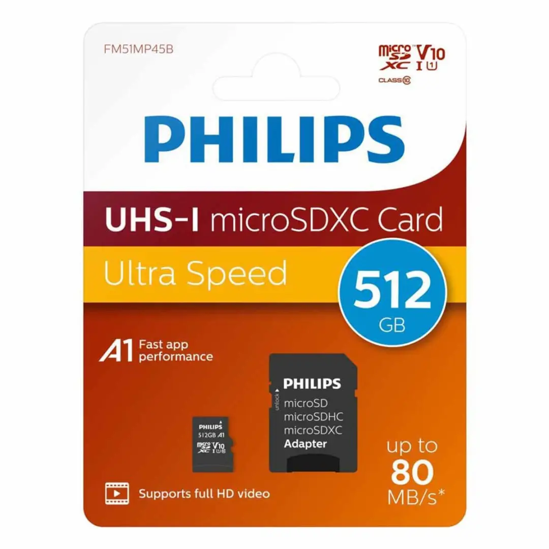 Philips MicroSDXC FM51MP45B/00 512GB - Class 10 UHS-I U1 - afbeelding 6 van 6