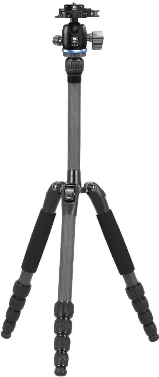 Sirui T-025SK Carbon Statief + KS-5 Balhoofd - 10 kg - Zwart