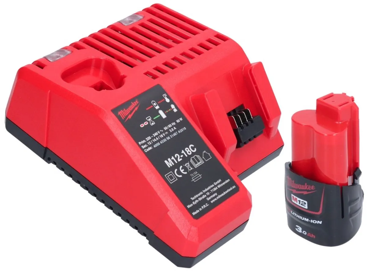 Milwaukee M12 FIR38-301 Accu-ratel 75Nm - 3/8" 1/4" - 3,0 Ah + Oplader - afbeelding 5 van 5