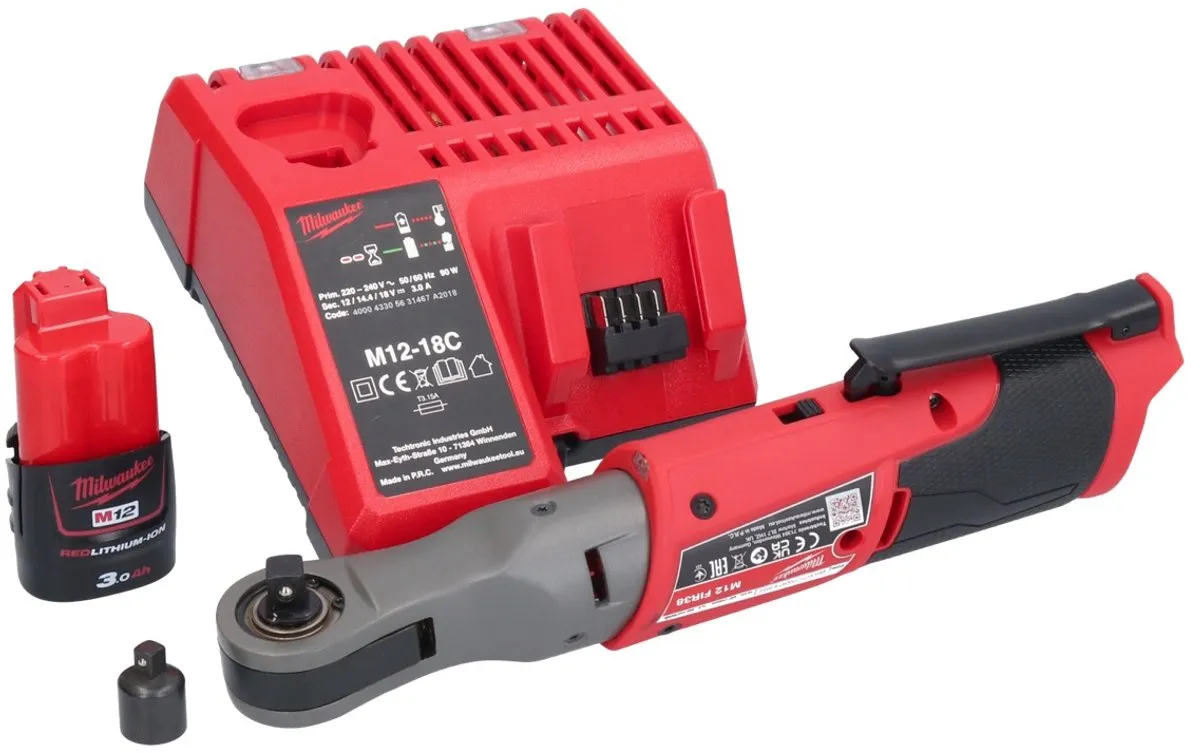 Milwaukee M12 FIR38-301 Accu-ratel 75Nm - 3/8" 1/4" - 3,0 Ah + Oplader - afbeelding 2 van 5