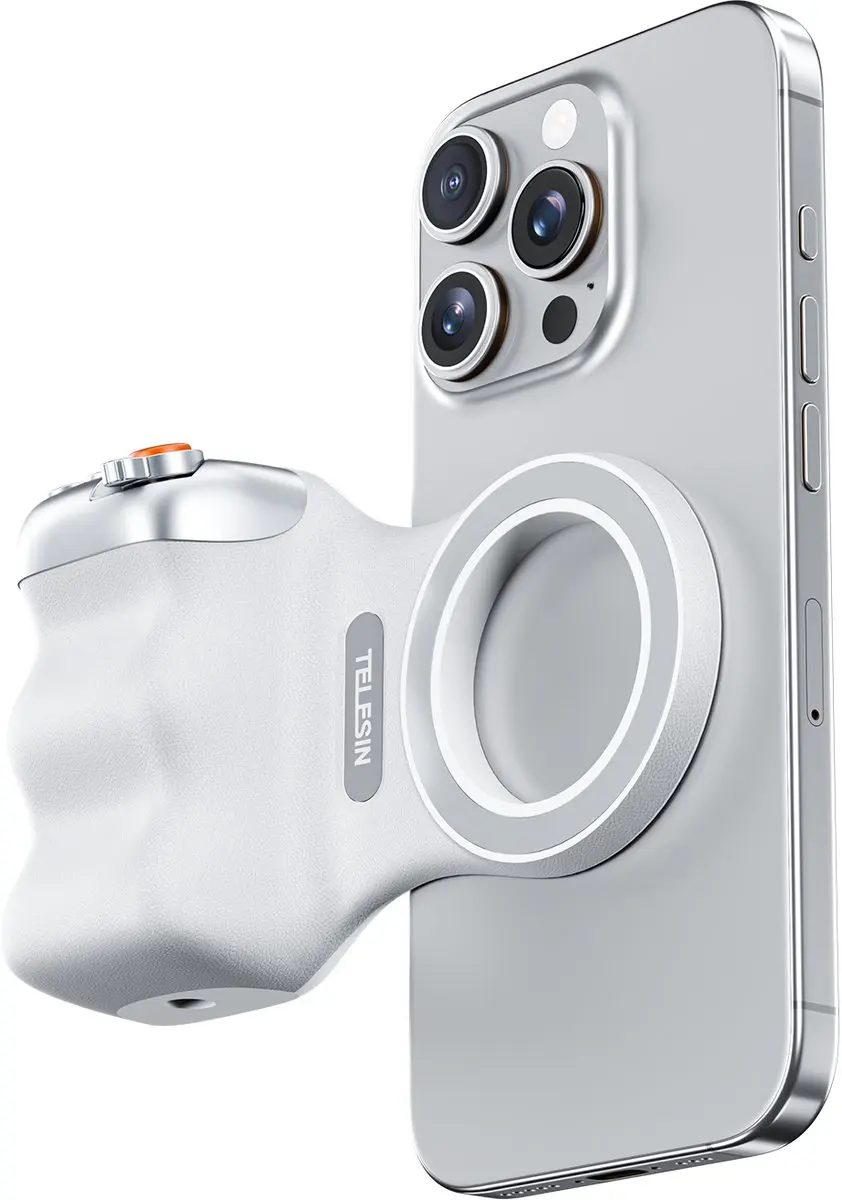 Telesin Fun Shot Magnetic Grip Cameragreep - Wit - afbeelding 6 van 6