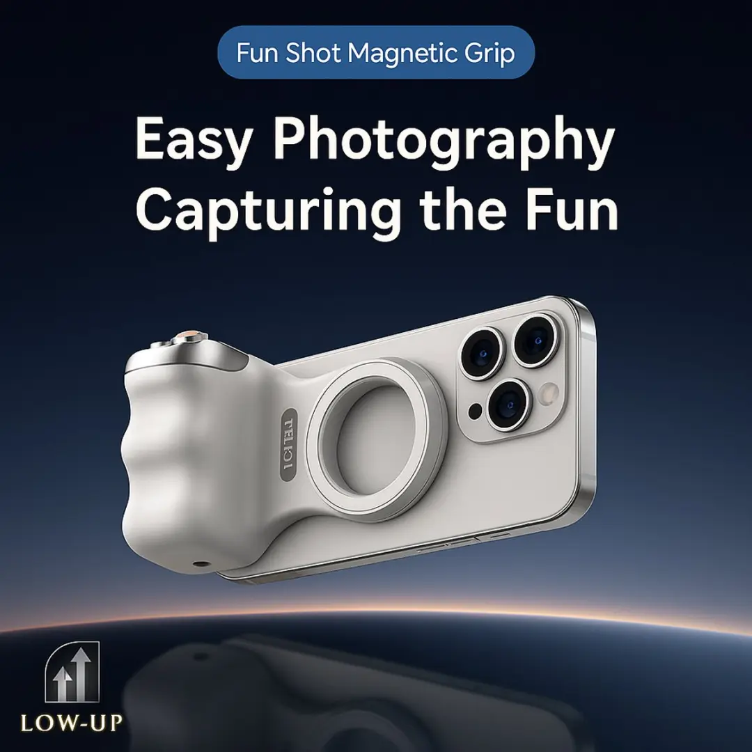 Telesin Fun Shot Magnetic Grip Cameragreep - Wit - afbeelding 2 van 6