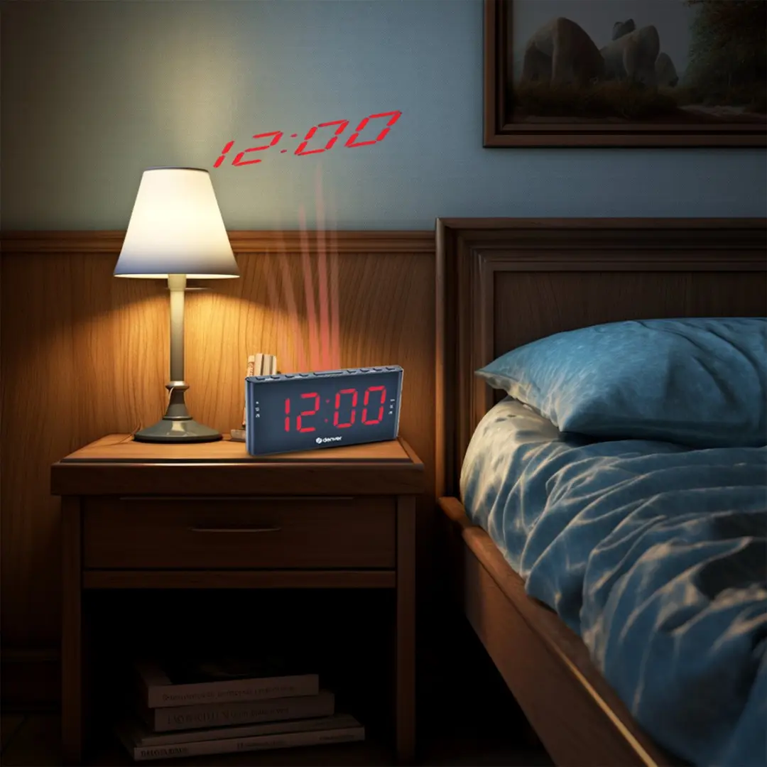 Denver CPR-710 Wekkerradio met Projectie - Zwart