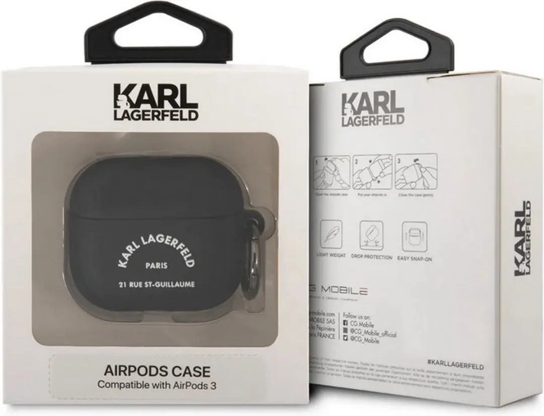Karl Lagerfeld AirPods 3 Case KLACA3SILRSGBK - Zwart