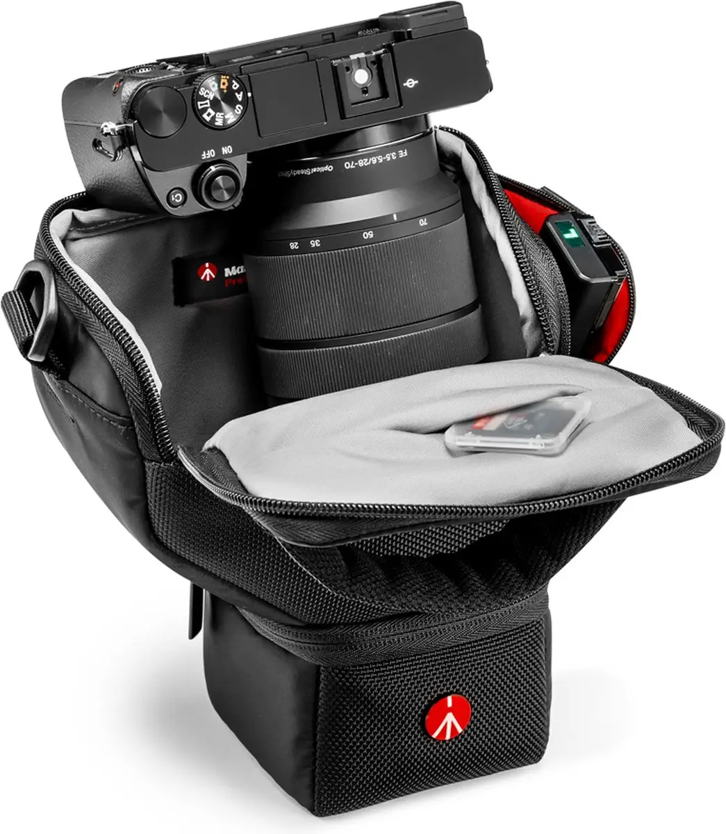 Manfrotto Holster XS Plus Messengerbag - Videocamera - 2 Lenzen - Zwart