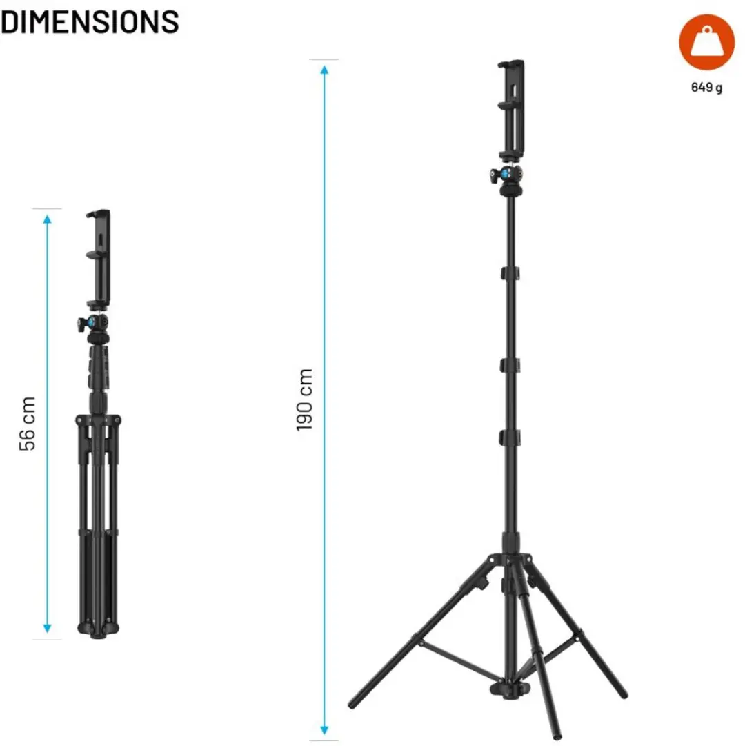 Fixed Creator Statief FIXCRT-BK - 190cm Aluminium - Zwart