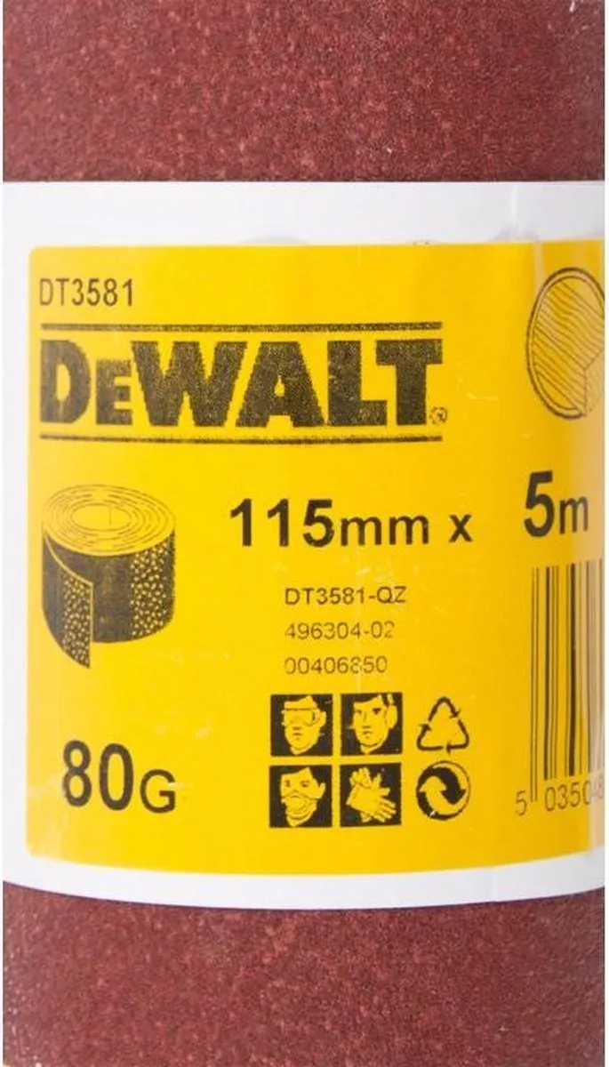 DeWalt DT3581 P80 Schuurpapierrol 5m x 115mm