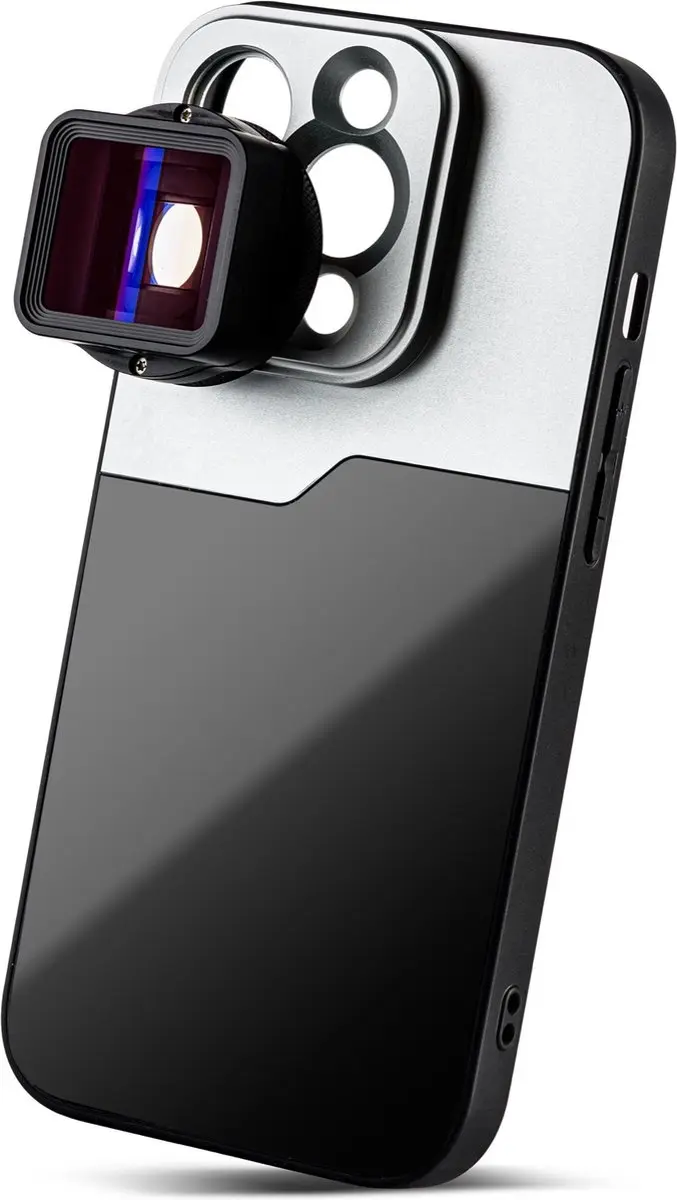 MOJOGEAR 17mm Lenscase iPhone 14 Pro - Zwart/Grijs