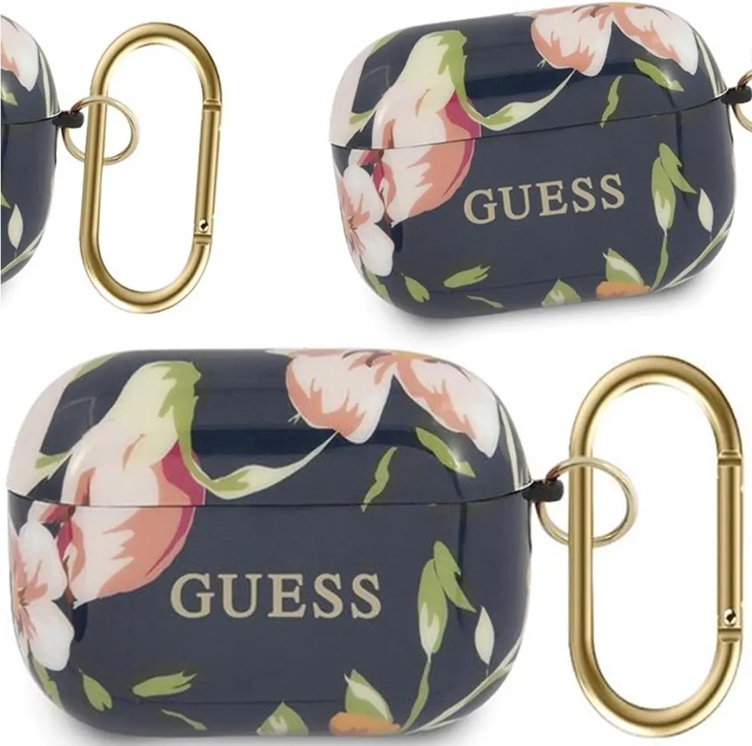 Guess AirPods Pro Hoesje - Blauw Bloemenpatroon