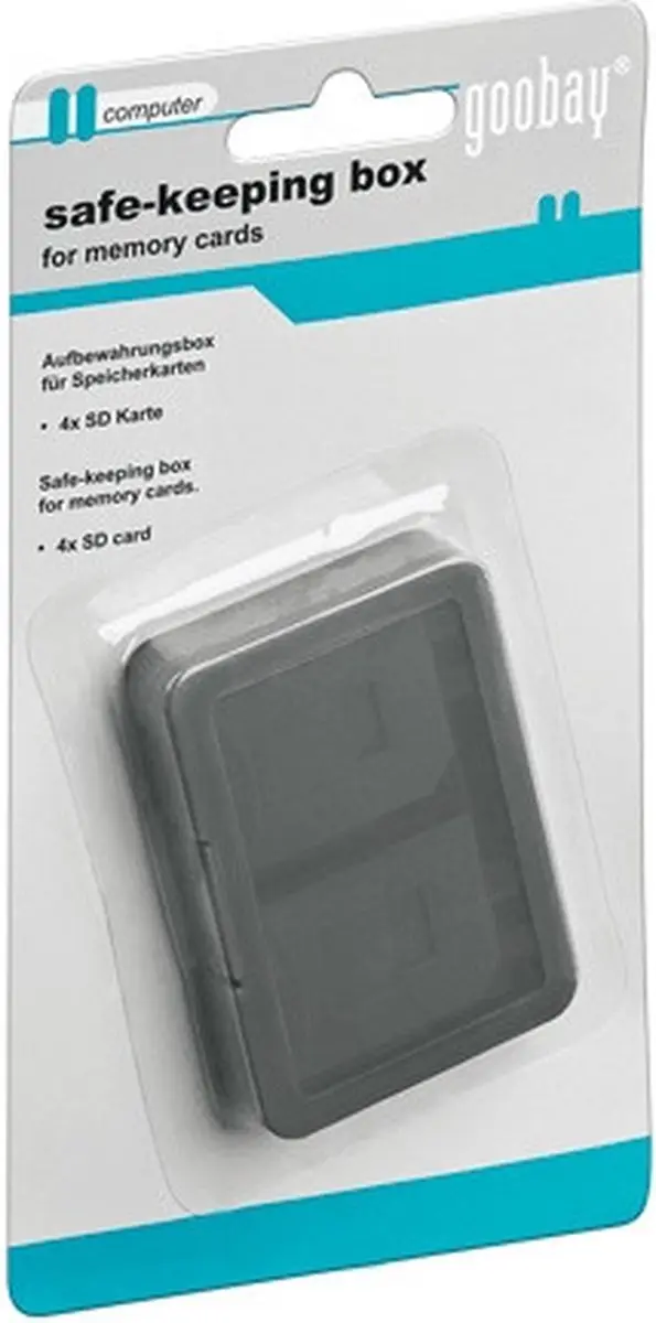 Goobay Opbergbox voor 4 SD/MMC/Micro SD Kaarten - Zwart/Wit