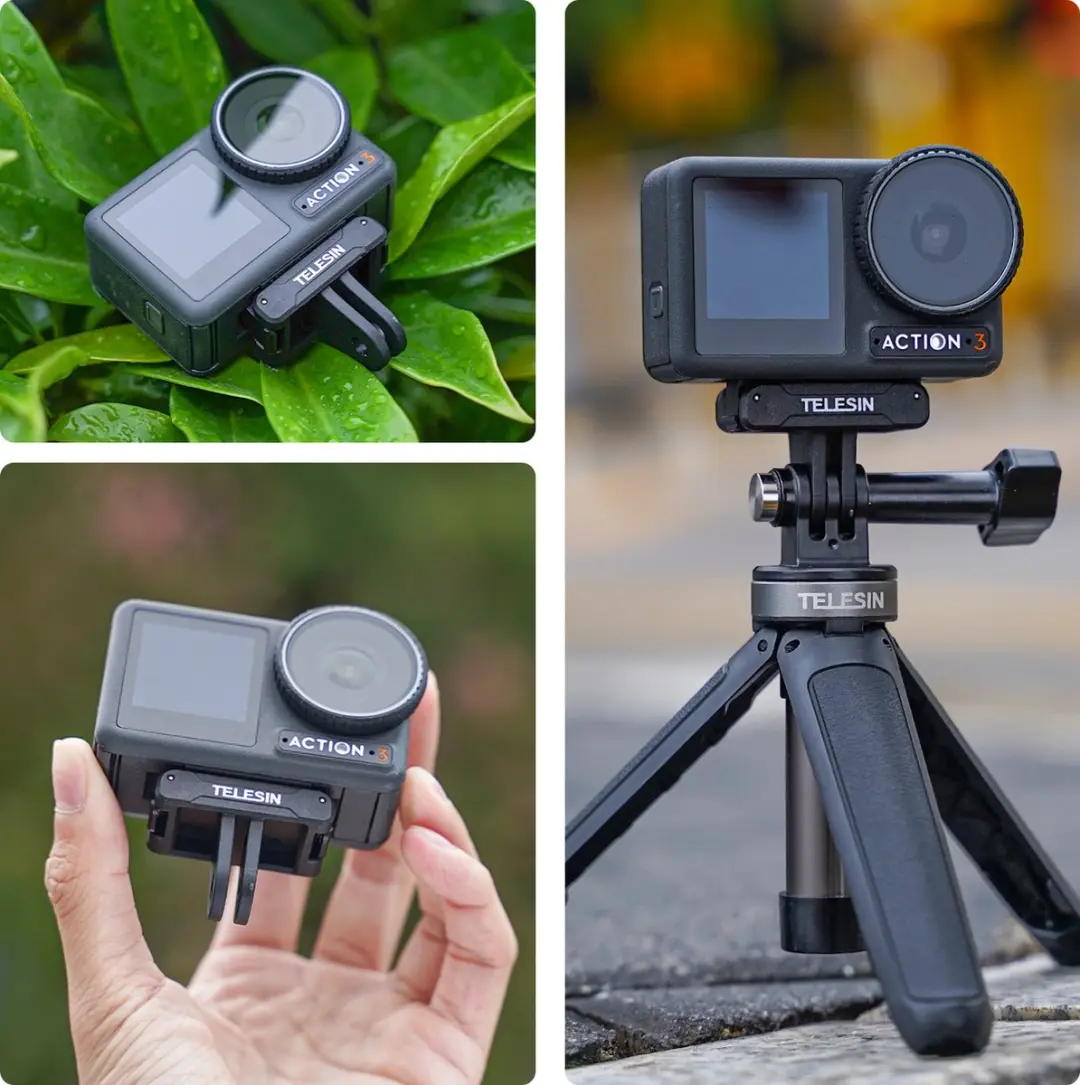 Telesin Dual Claw Mount Magnetisch - DJI Osmo Action 3/4/5 - Zwart - afbeelding 5 van 6