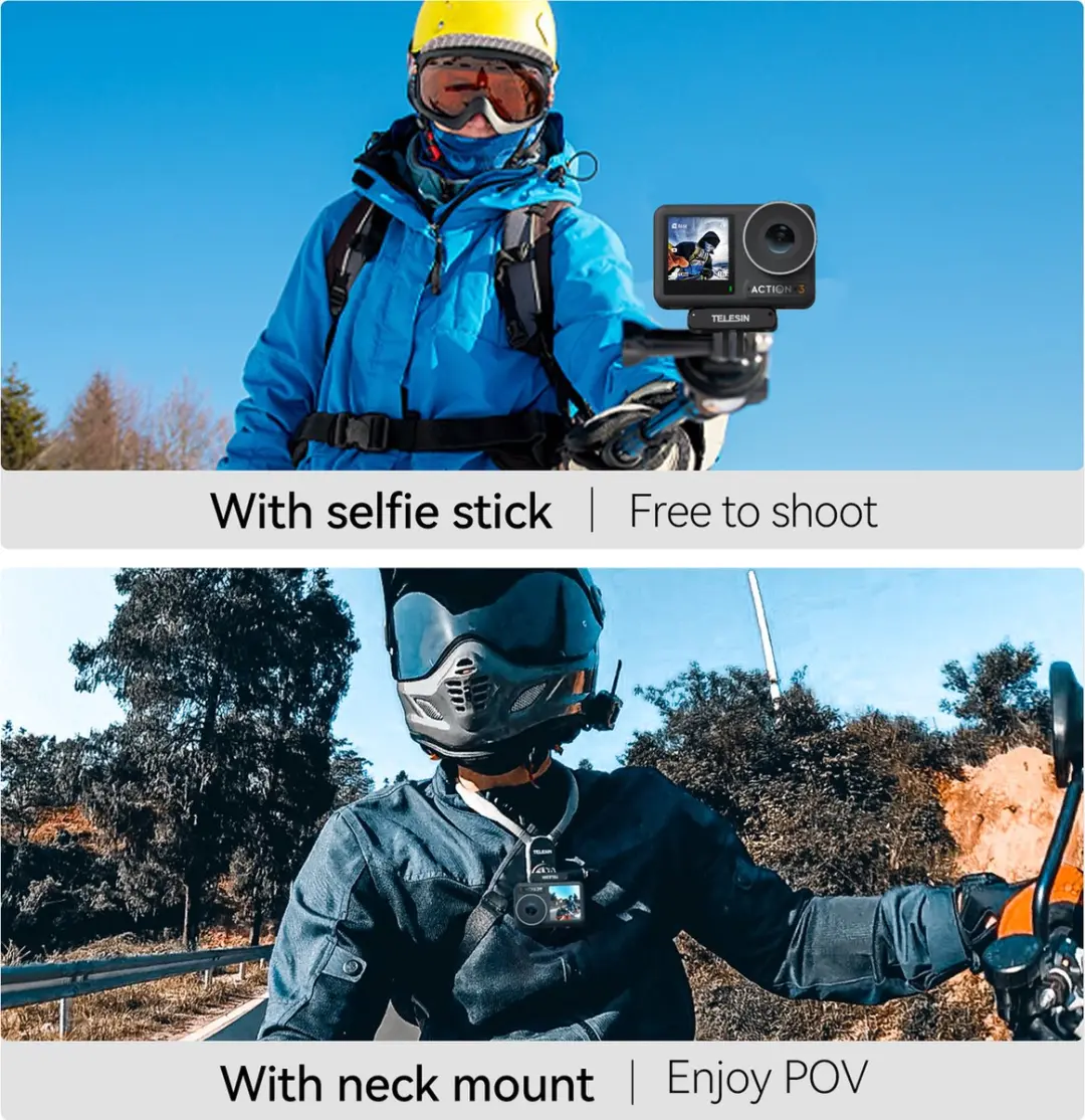 Telesin Dual Claw Mount Magnetisch - DJI Osmo Action 3/4/5 - Zwart - afbeelding 4 van 6