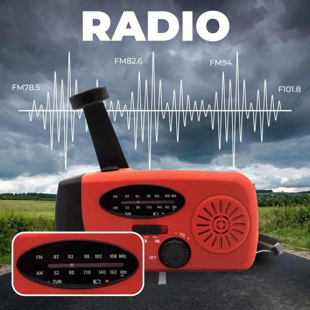 Denver SCR2005 Noodradio Powerbank - Rood - afbeelding 6 van 6