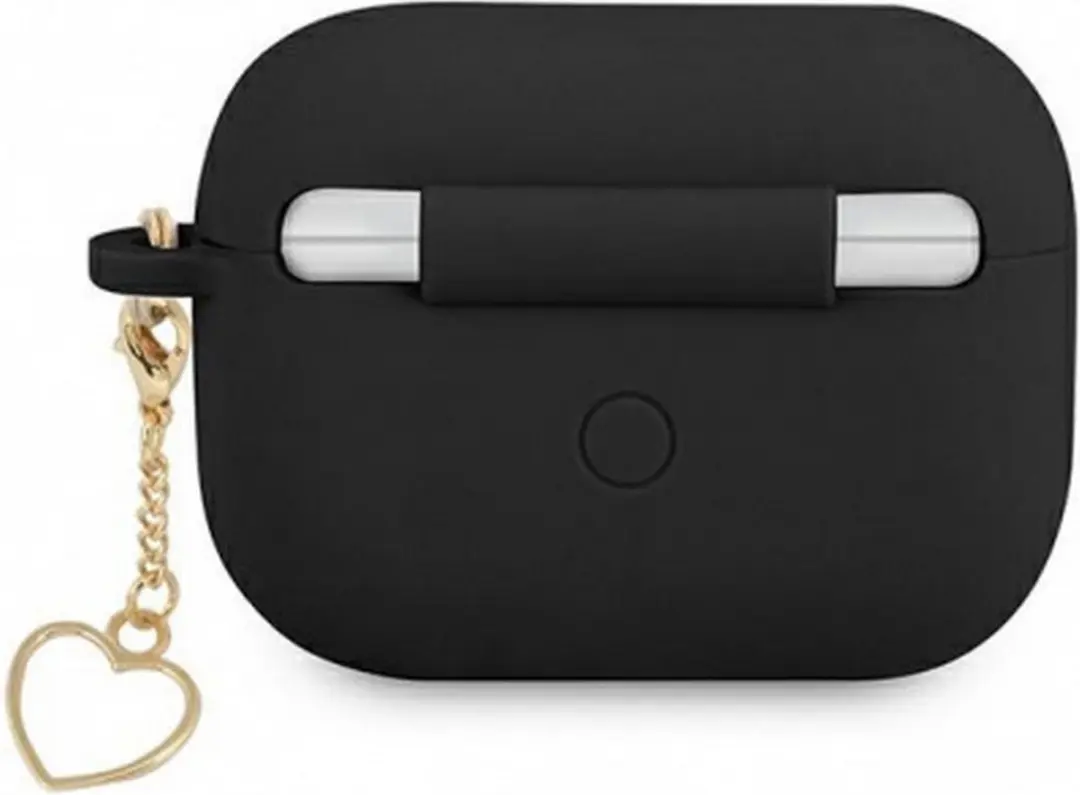 GUESS Heart Silicone Case Apple AirPods Pro - Zwart