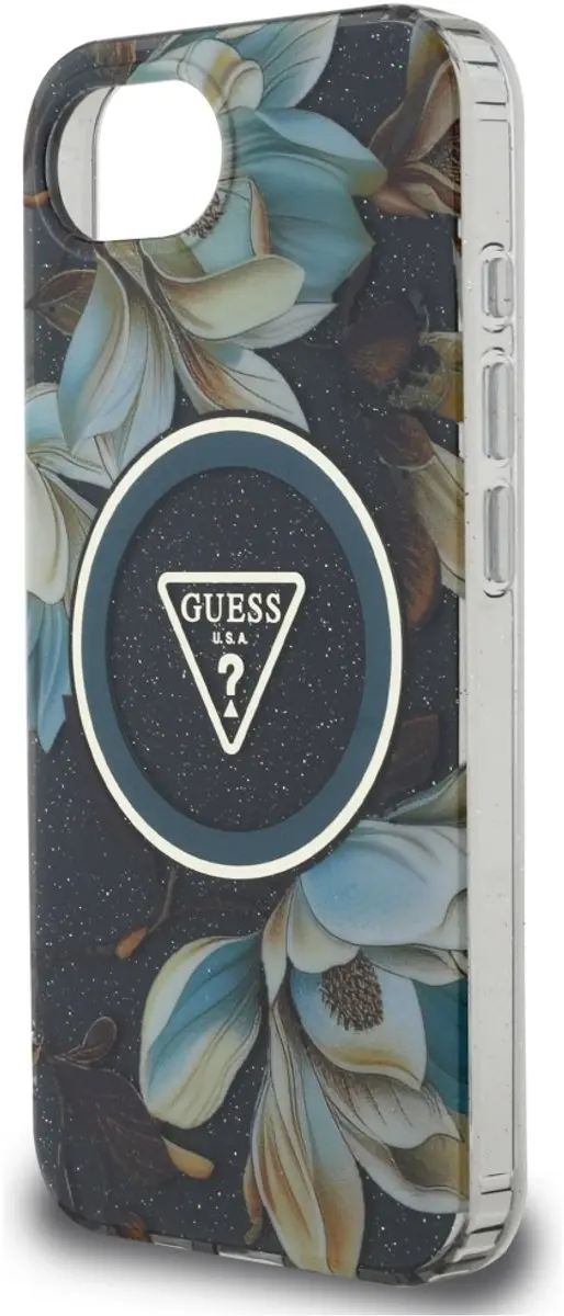 GUESS Case TPU iPhone 16 MagSafe - Transparent Bloemen
