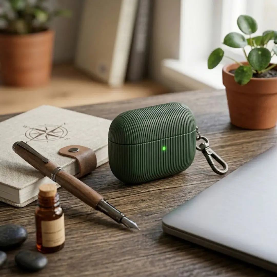 NUVEX Luxe Geribd Hoesje AirPods Pro 2 - Groen