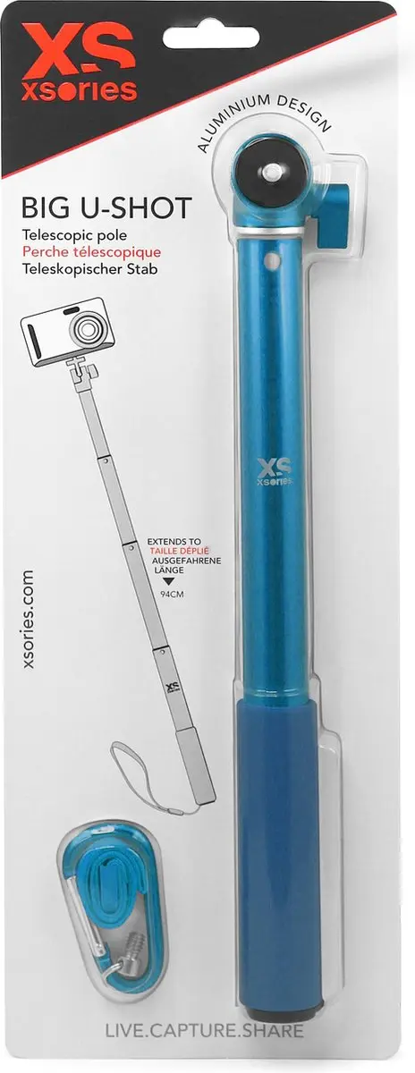 XSories Big U-Shot - Blauw 95cm - GoPro
