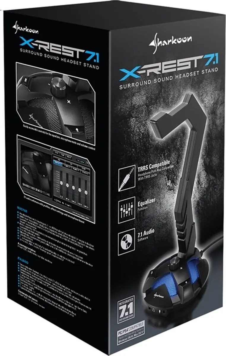 Sharkoon X-Rest 7.1 Headphone Stand - Zwart