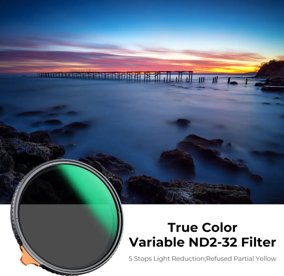 K&F Concept 62mm Variabele ND2-32 Grijsfilter - Zwart