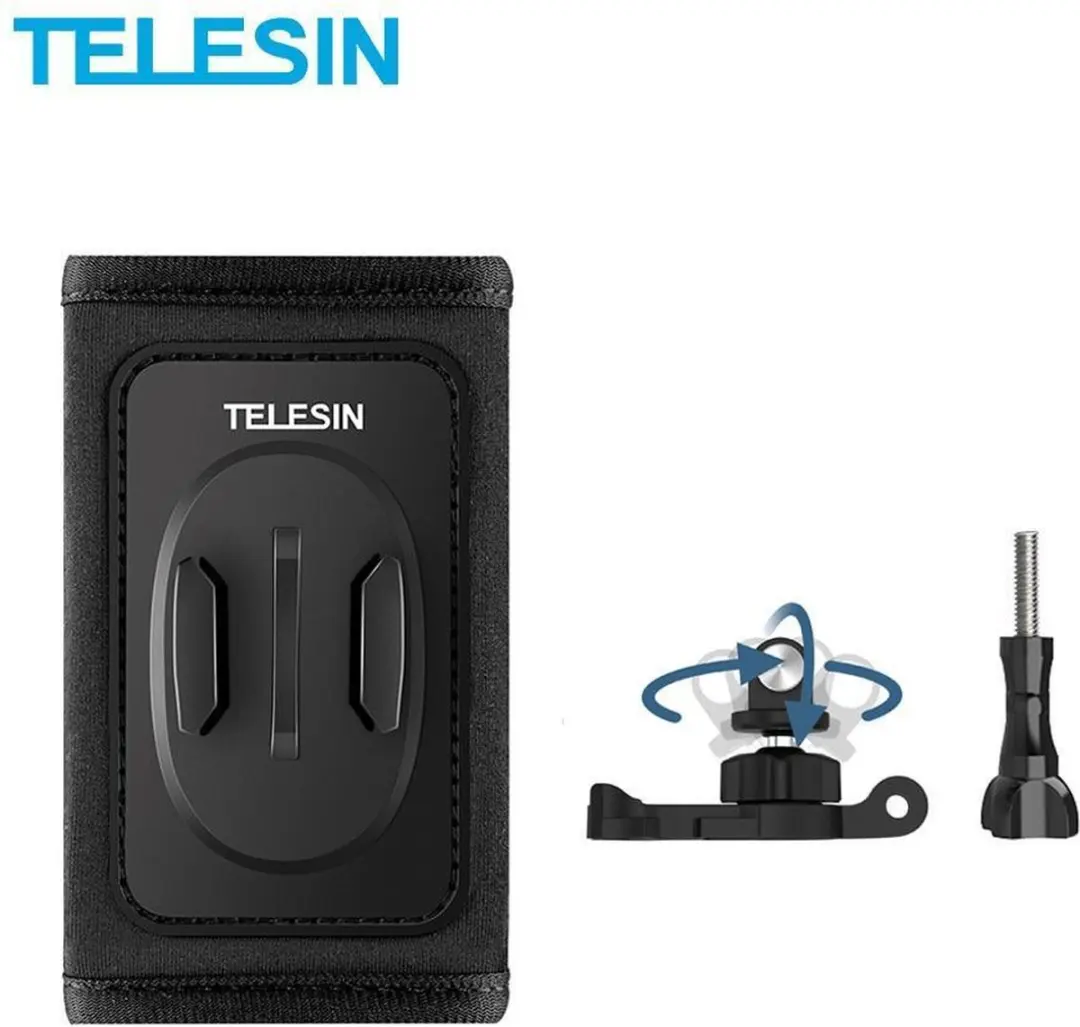 Telesin 360° Backpack Mount - Zwart - afbeelding 4 van 6