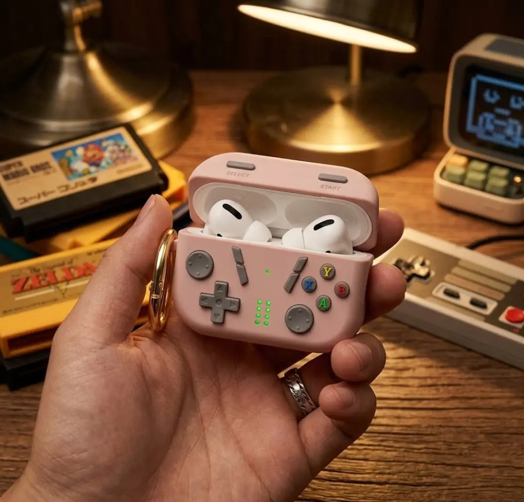 NUVEX Mat Roze AirPods Pro 2 Hoesje - Game Controller Design