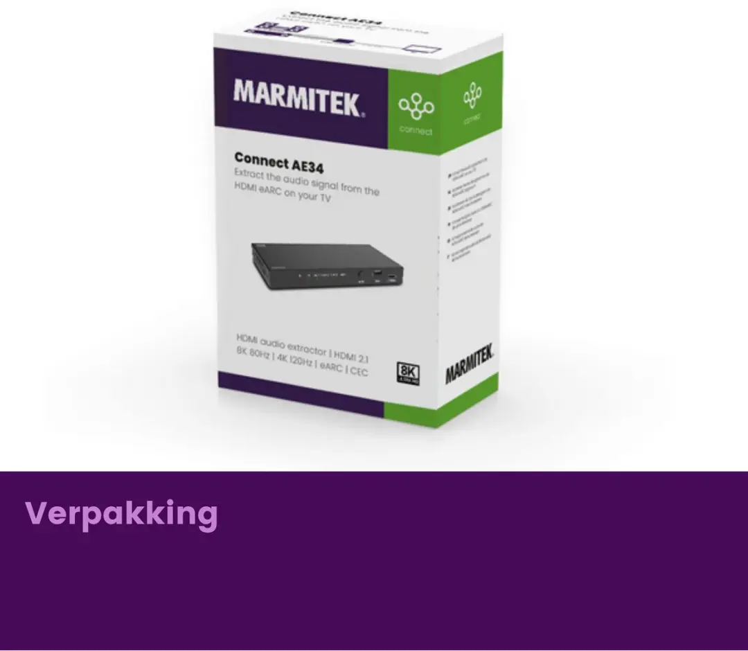 Marmitek Connect AE34 HDMI Audio Extractor 8K eARC - 5W - afbeelding 6 van 6