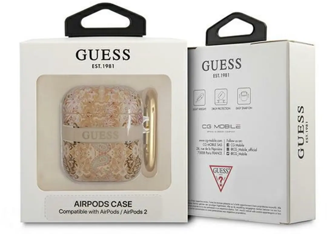 Guess GUA2HHFLD AirPods Cover - Goud Paisley