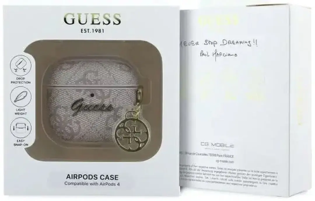 GUESS Hoesje AirPods 4 - Roze - 3666339397425