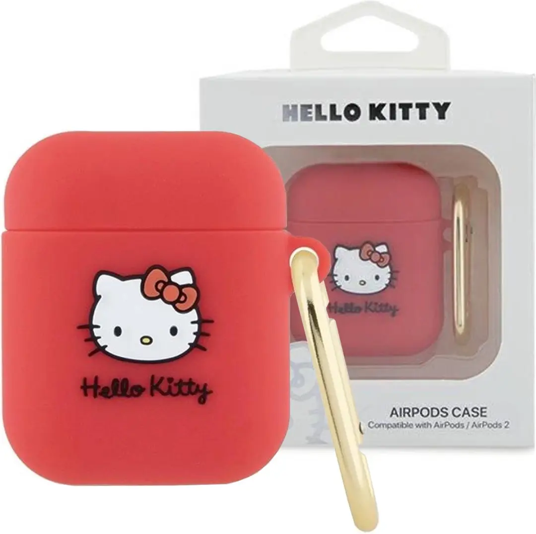 Hello Kitty 3D Siliconen Hoesje AirPods 1/2 - Roze - afbeelding 6 van 6