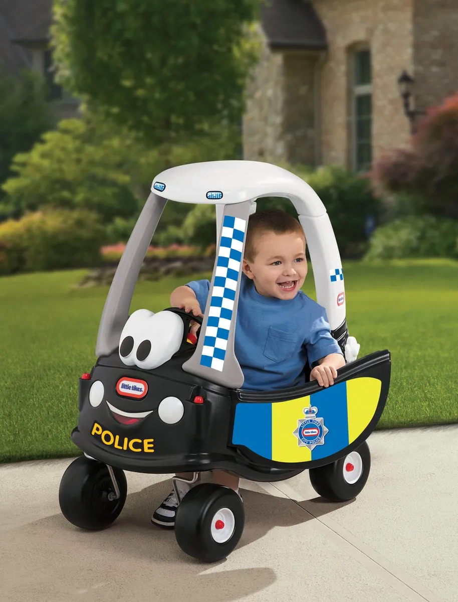 Little Tikes Cozy Coupe Politie Loopauto - Zwart/Wit - afbeelding 3 van 5
